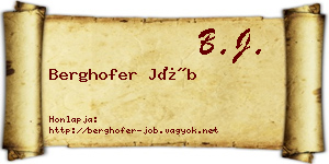 Berghofer Jób névjegykártya
